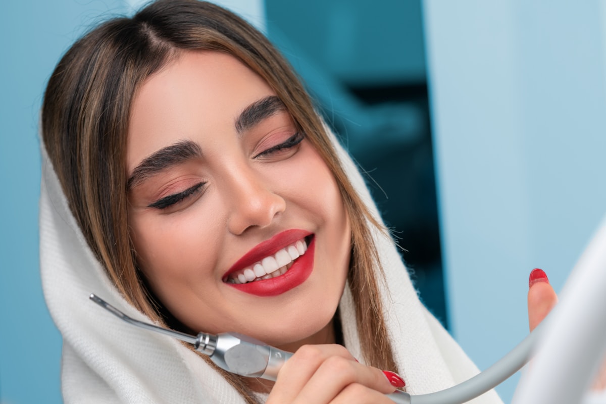 Woman with a radiant whitened smile